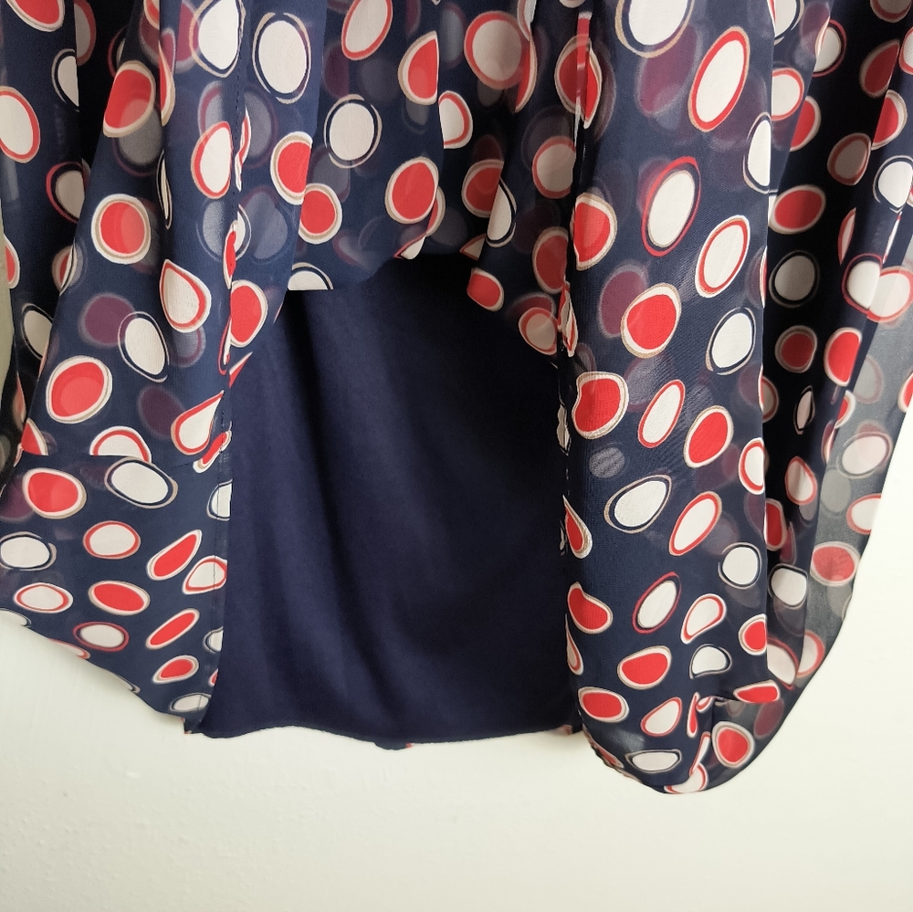 Dress Barn Boatneck Knee Length Dress Size 18 Navy Dots Self/Lining Casual - Picture 8 of 9